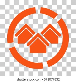 Realty Diagram icon. Vector illustration style is flat iconic symbol, orange color, transparent background. Designed for web and software interfaces.