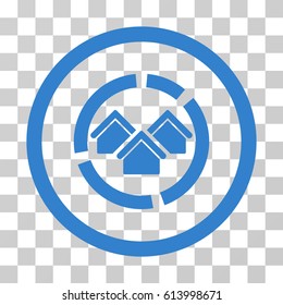 Realty Diagram icon. Vector illustration style is flat iconic symbol, cobalt color, transparent background. Designed for web and software interfaces.