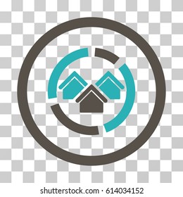 Realty Diagram icon. Vector illustration style is flat iconic bicolor symbol, grey and cyan colors, transparent background. Designed for web and software interfaces.