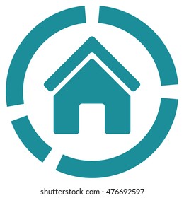 Realty Diagram icon. Vector style is flat iconic symbol, soft blue color, white background.