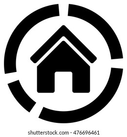 Realty Diagram icon. Vector style is flat iconic symbol, black color, white background.