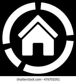 Realty Diagram icon. Vector style is flat iconic symbol, white color, black background.