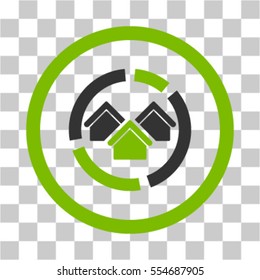 Realty Diagram vector icon. Illustration style is flat iconic bicolor eco green and gray symbol on a transparent background.