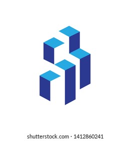 Realty Flat Apartment modern Building logo design graphic style.
Cityscape design corporation of buildings Logo for Real estate company