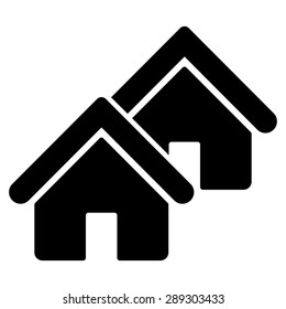 Realty icon from Business Bicolor Set. Vector style: flat symbol, black color, rounded angles, white background.