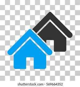 Realty icon. Vector illustration style is flat iconic bicolor symbol, blue and gray colors, transparent background. Designed for web and software interfaces.