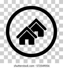 Realty icon. Vector illustration style is flat iconic symbol, black color, transparent background. Designed for web and software interfaces.