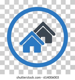 Realty icon. Vector illustration style is flat iconic bicolor symbol, smooth blue colors, transparent background. Designed for web and software interfaces.