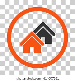 Realty icon. Vector illustration style is flat iconic bicolor symbol, orange and gray colors, transparent background. Designed for web and software interfaces.