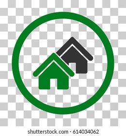 Realty icon. Vector illustration style is flat iconic bicolor symbol, green and gray colors, transparent background. Designed for web and software interfaces.