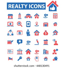 realty icons, signs vector
