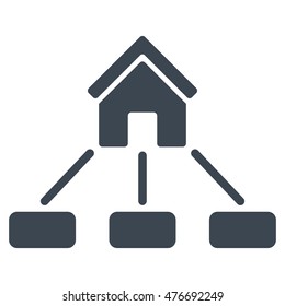 Realty Links icon. Vector style is flat iconic symbol, smooth blue color, white background.
