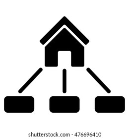 Realty Links icon. Vector style is flat iconic symbol, black color, white background.