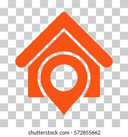 Realty Location icon. Vector illustration style is flat iconic symbol, orange color, transparent background. Designed for web and software interfaces.