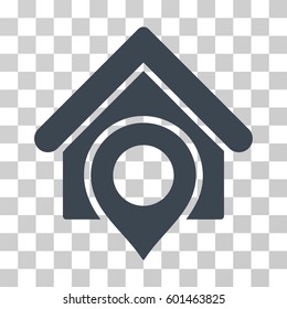 Realty Location icon. Vector illustration style is flat iconic symbol, smooth blue color, transparent background. Designed for web and software interfaces.
