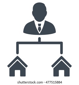 Realty Manager icon. Vector style is flat iconic symbol, smooth blue color, white background.