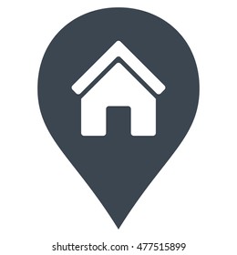 Realty Map Marker icon. Vector style is flat iconic symbol, smooth blue color, white background.