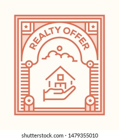 REALTY OFFER AND ILLUSTRATION ICON CONCEPT