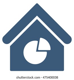 Realty Pie Chart icon. Vector style is flat iconic symbol, blue color, white background.