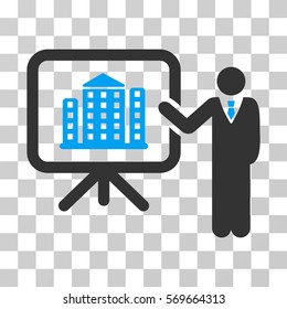 Realty Presention icon. Vector illustration style is flat iconic bicolor symbol, blue and gray colors, transparent background. Designed for web and software interfaces.