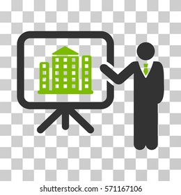 Realty Presention icon. Vector illustration style is flat iconic bicolor symbol, eco green and gray colors, transparent background. Designed for web and software interfaces.