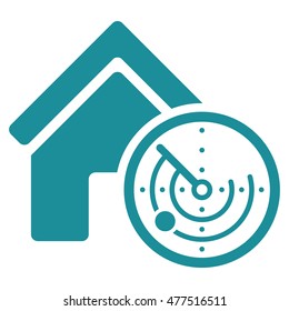 Realty Radar icon. Vector style is flat iconic symbol, soft blue color, white background.