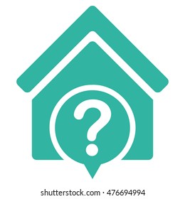 Realty State icon. Vector style is flat iconic symbol, cyan color, white background.