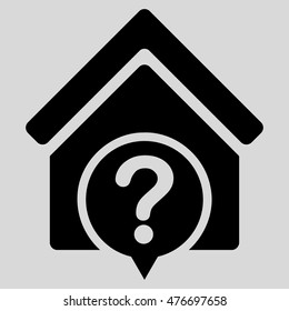 Realty State icon. Vector style is flat iconic symbol, black color, light gray background.