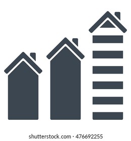Realty Trend icon. Vector style is flat iconic symbol, smooth blue color, white background.