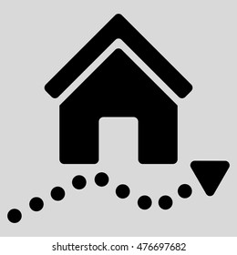 Realty Trend icon. Vector style is flat iconic symbol, black color, light gray background.