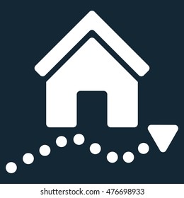 Realty Trend icon. Vector style is flat iconic symbol, white color, dark blue background.