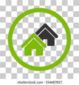 Realty vector pictograph. Illustration style is flat iconic bicolor eco green and gray symbol on a transparent background.