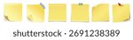 realystic set stick note isolated white background post it notes collection with shadow