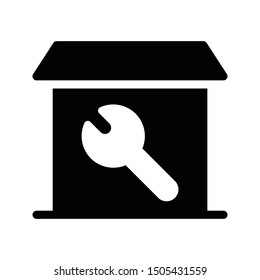 reapair house glyph flat vector icon