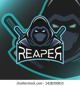 Reaper Assassin Logo Mascot Vector Illustration 