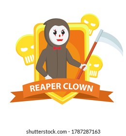 Reaper clown emblem design character on white background