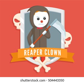 reaper clown logo vector illustration design