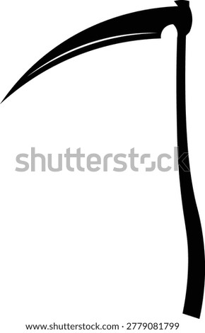 Reaper of death, scythe, vector illustration on a white background.Grim reaper silhouette with scythe  Grim reaper scythe silhouette halloween symbol.