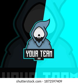 Reaper ,devil, evil gaming logo design, modern design,editable, vector eps 10