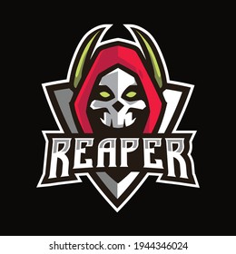 Reaper esport gaming logo, grim reaper mascot