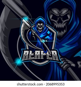 Reaper e-sport logo design vector illustration