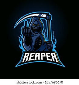 Reaper e-sport mascot logo design vector with modern illustration concept style for badge, emblem and t-shirt printing