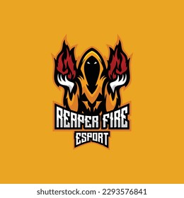 reaper fire logo esport team design mascot gaming