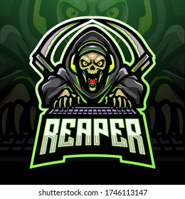 Reaper gaming esport logo mascot design