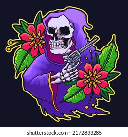 the reaper gun vector illustration