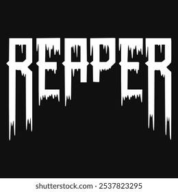 Reaper Halloween text Typography Scarry Horror vector transparent background