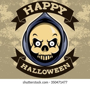 Reaper Head Halloween Badge