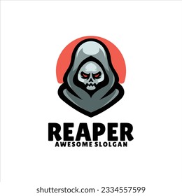 Reaper head mascot logo design