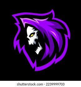 reaper head side mascot logo for gaming