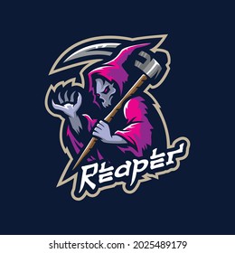 Reaper logo mascot design vector with modern illustration concept style. Reaper illustration for esport team.